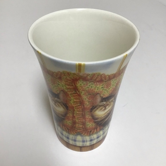 Cats Coffee Mug Porcelain Sleepy Kittens Tea Cup 5 1/2” Tall Designer Cha Cult - Picture 11 of 15